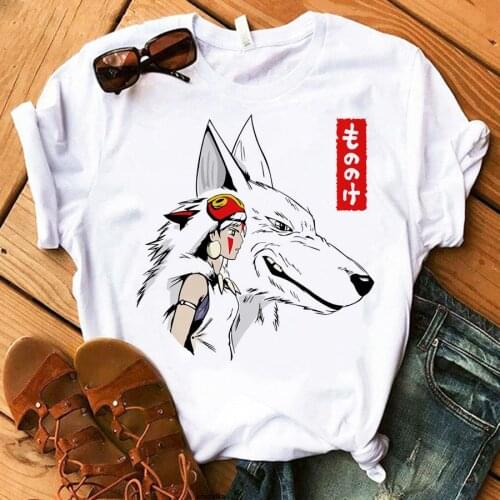 Japanese Anime Spirited Away T-Shirt Summer Women Kawaii Cartoon Princess Mononoke Tshirt Harajuku Casual Unisex Tshirts