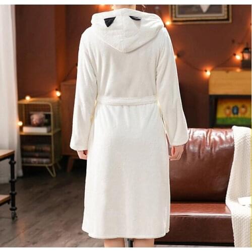 Hooded Bathrobe Spring Long sleeve Nightgown Cotton