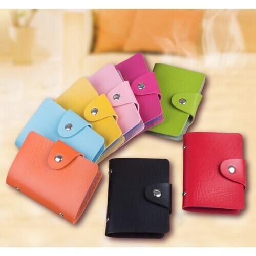 Fashion Credit Card Holder Men Women Travel Cards Wallet PU Leather Buckle Business ID Card Holders