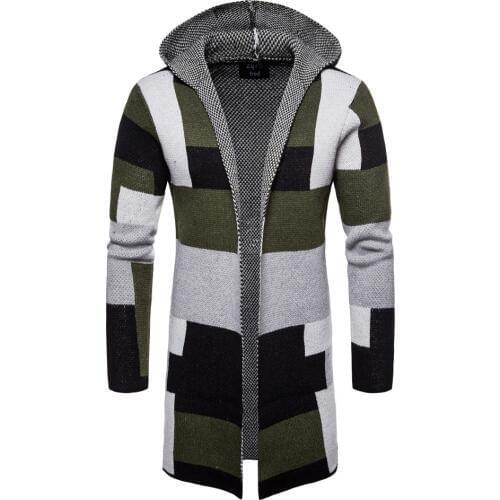 Men Slim Coat Winter Mens Long Sleeve Jacket Trench Stylish Cardigan Knit Warm Knitwear Jackets For Male Overcoat