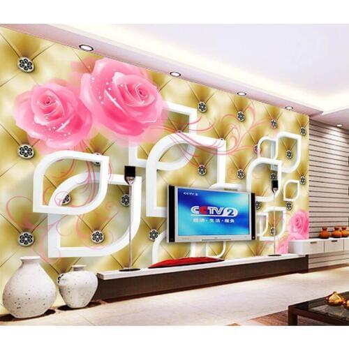 WDBH custom mural 3d photo wallpaper on the wall Rose soft package TV background wall 3d wall murals wallpaper for living room