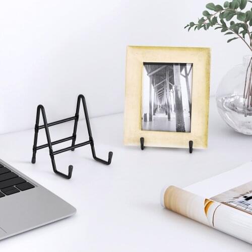 2Pcs Desktop Display Stands Holder Sturdy Metal Frame Holder Stand For Hold Photos Mirror Souvenirs Easels Books