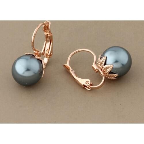 New Women Pearl Earrings 585 Rose Gold Shell Pearls Drop Earrings 5 Color RU Hot Party Wedding Jewelry woman earrings modern