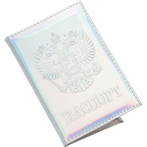 Fashion Laser Russia Passport Covers Holder Women Men PU Leather ID Bank Card Travel Accessories RFID Business Wallet Case
