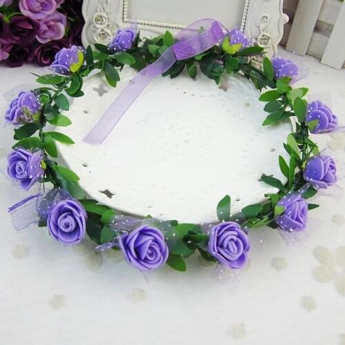 Rose Carnations Peony Flower Halo Bridal Floral Crown Hair Band Wreath Mint Head Wreath Party Wedding Headpiece Bridesmaid