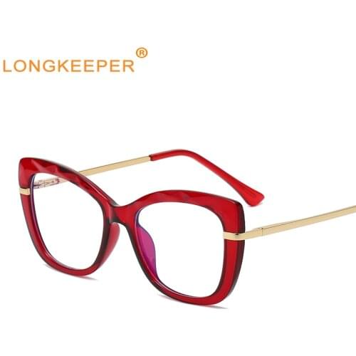 Anti Blue Light Glasses Frame Men Women TR90 Transparent Cat Eye Eyeglasses Ladies 2021 Gaming Computer Spectacles UV400 Oculos