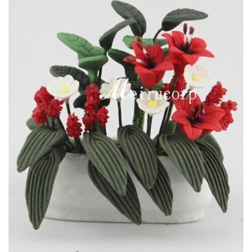 Wholesale fine Dollhouses 1:12 scale Mini flower 2