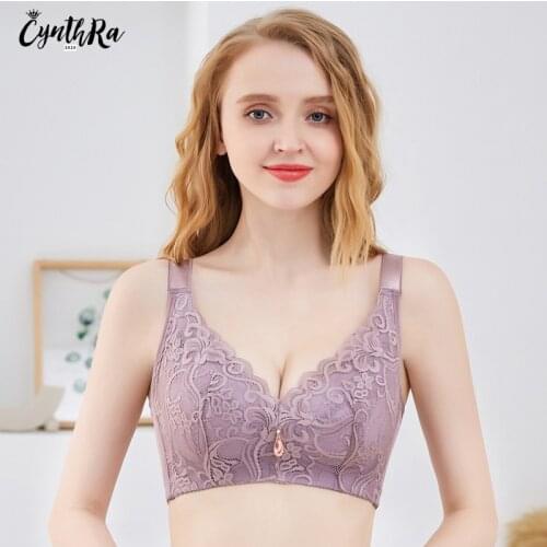 Push Up Bras Women Sexy Plus Size Gathering Underwear Adjustable Bra Lace Breathable Wireless Femme Large Lingerie Free Shipping