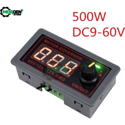 DC 9-60V 12A 500W DC Motor Controller Speed Controller Regulator Governor Digital Display PWM Adjustable Speed Encoder Duty