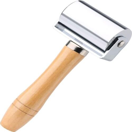Imazy Seam Roller Leather Press Edge Roller Leatherworking Roller Wooden Handle Crimping Manual Roller Leathercraft Rolling Tool