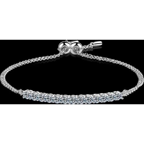 Luxury 925 Silver 1.3 Carat Excellent Cut D Color Pass Diamond Test Mossanite Bracelet