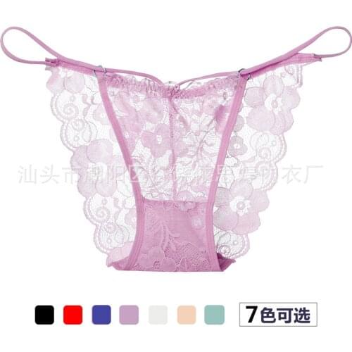Sexy Lace Ladies Panties Wholesale Seamless Panties Cotton Crotch Buckle Lace Transparent Briefs Sexy Underwear Women