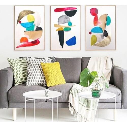 Nordic Simplicity Abstract Hanging Colorful Wall Art Print Picture Canvas Painting Poster For Living Room Bedroom Home Decor