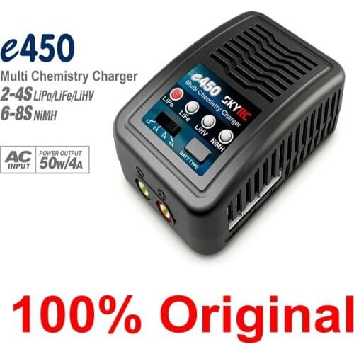 SKYRC e450 Multi Chemistry Balance Charger 2S 3S 4SLiPo LiFe LiHV 6S to 8S NiMH Battery Balance Charger AC 110V-240V