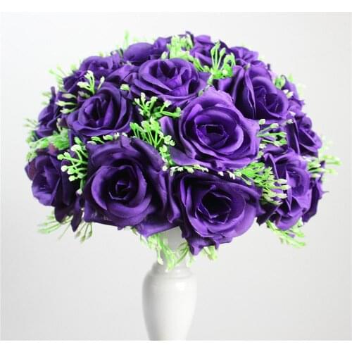 SPR Free shipping wedding flowers dark purple-15cm*10pcs wedding kissing flower ball party decoraion Hotel Arcade ornaments