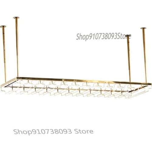 Wine glass rack upside down stainless steel wine rack home bar wine rack shelf European creative goblet rack
