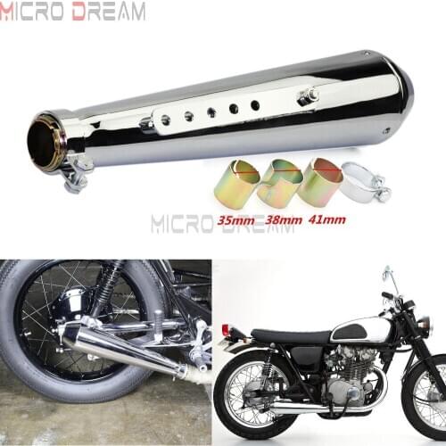 450mm Motorcycles Chrome Exhuast Muffler Pipe w/DB Killer 1 5/8"&1 1/2"&1 7/16" Universal For Harley Triumph Cafe Racer Choppers