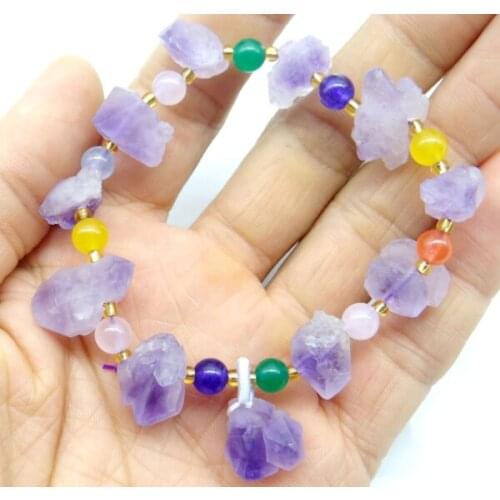 Natural Stone Raw Quartz Crystal Irregular Women for diy Jewelry Making charm Bracelets Accessories1PC