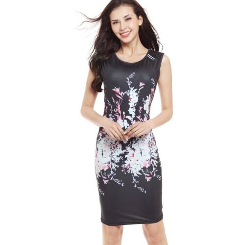 Women Long Summer Dress Ladies Print Pencil Dresses Casual Office Lady Elegant Party Dress vestidos de verano Clothes 2019