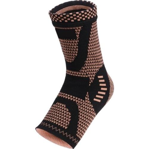 1 Pairs Of Foot Sleeves Quality Copper Infused Magnetic Foot Support Black Compression Ankle Brace Socks New
