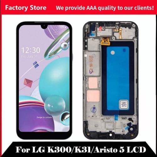 10-Touch AAA Quality LCD For LG Aristo 5 LM-K300Q LMK300 LGL355DL K31 LCD With Frame LCD Screen Display