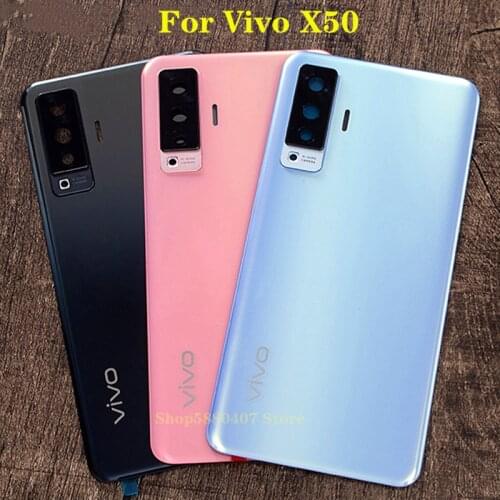 100% Original Back Cover For Vivo X50 Rear Housing Door Battery Cover Panel Mobile Phone Case Shell Replacement Parts