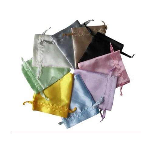 100pcs CBRL small Satin drawstring pouches Satin jewelry pouches Satin gift pouches bags custom logo phone bag gift bag
