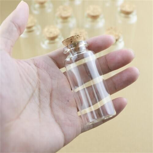 12pcs/Lot 30ml 30*70mm Corks Glass Bottles Stopper Crafts Jars Cork Mini Transparent Empty DIY Small Glass Vial Bottles