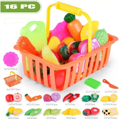 2019 Kids Pretend Plastic Food Toy Role Play Kitchen Fruit Vegetable Food Toy Cutting Set Gift Toy Pretend Play for Children