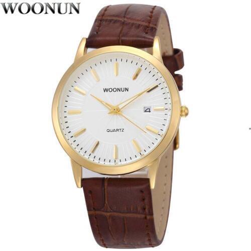 2020 Minimalist Watches Men Gold Watches Men Leather Band Quartz Watches Fashion Men Dress Watches Replica Relogio Masculino
