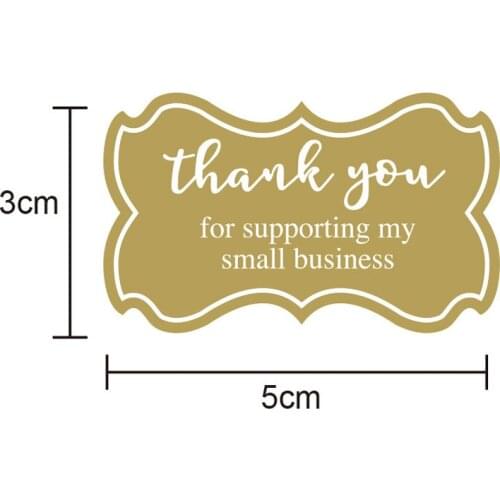 250pcs 3*5cm Kraft Paper Thank You for Your Order Stickers Seal Labels Thanks for Shopping Supporting My Small Business Shipping