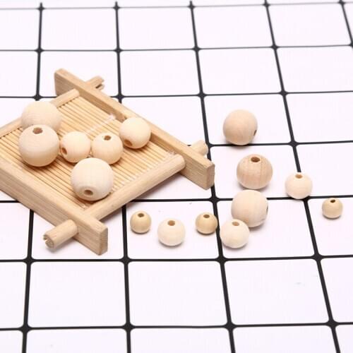 50/100Pcs Natural Round Wood Spacer Beads Craft DIY Necklace Jewelry Making Gift New Sale