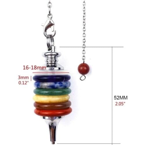 7 Chakra Reiki Healing Crystals Pendulum Energy Point Stone Pendant Jewelry