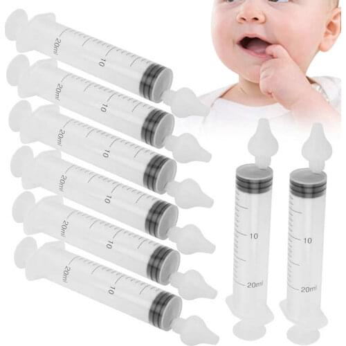 8pcs 20ml Nasal Irrigator Syringe Multifunctional Catheter Tip Syringe Nose Cleaner for Baby Aspirato Tube Nose Cleaning Washer