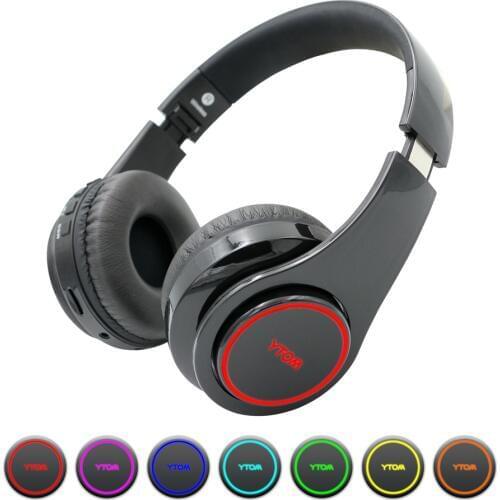 Y1 Wireless Headphones Bluetooth Headset with 7 LED light (can on/off) Support TF Card earphone with mic for PC TV phone xiaomi