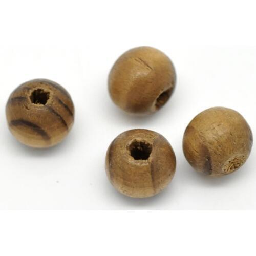 Doreen Box hot- 800PCs Coffee Dyed Round Wood Spacer Beads 8mm( 3/8") (B19898)