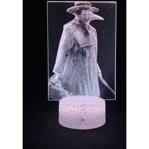Plague Doctor 3D LED Picture Figure Lava Lamp Battery Touch USB RGB Colorful Night Light Bed Room Table Desk Decoration For Home