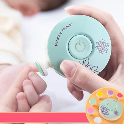 Baby Nail Care Trimmer Electric Kids Nail Pedicure Clippers Cutter Infant Polisher Scissors 3/6pcs Grinding Head For Newborn