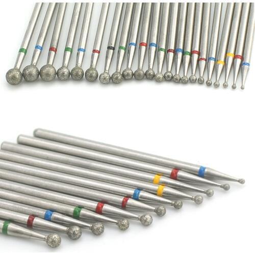 6pcs/50pcs Ball Diamond Milling Cutters Nail Drill Bit Set For Manicure Electric Pedicure Files Cuticle Remove Tools Accessories