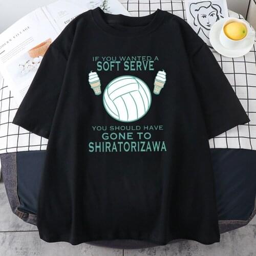 Volleyball Fashion Print Tshirt Haikyuu Anime Print Loose Casual Streetwear T Shirt Female Short Sleeve Cartoon Oversize T-shirt