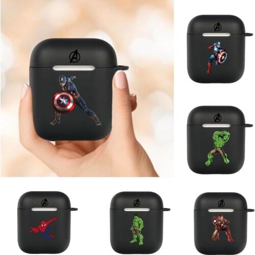 Quality Black Cover For Bluetooth Earbuds Apple AirPods 1 2 Wireless Earbuds Case 2021 Comic Cool Avengers Hulk