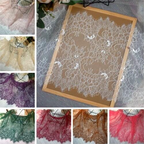 3M/Lot Classical Design Nylon Eyelash Lace Fabric Soft Bilateral Lash Trim DIY Underwear Wedding Dress Accessories