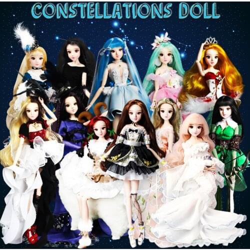 MM Girl doll 12 Constellation Series 30cm Joint body Monste high toys for children 1/6 BJD