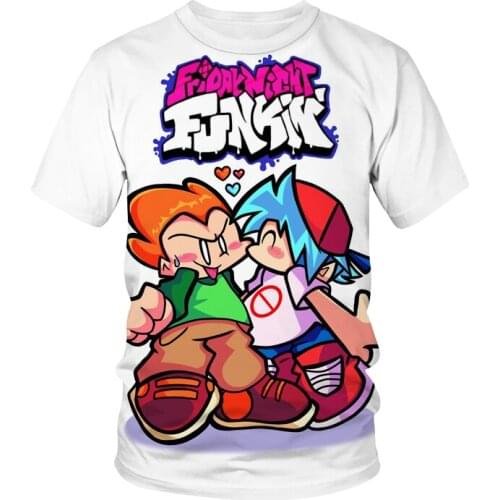 Hot selling game Friday Night Funkin Cartoon tshirt cosplay Couple T shirt 3D Print Hip Hop Funny T-shirt summer fashion Shirt