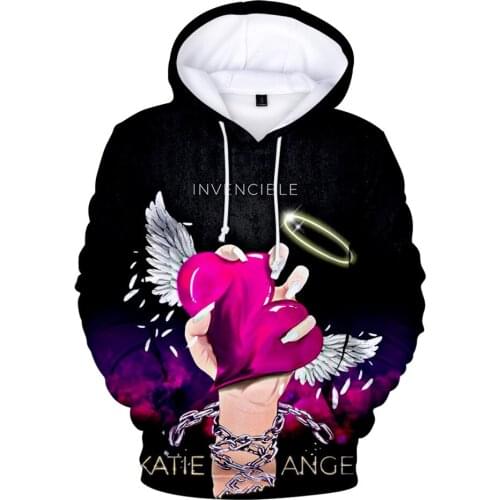 2020 New katie angel Hoodie Casual Sweatshirt Teenager Adult Kids Hooded 3D Print Pattern Streetwear Pullover Autumn Clothes