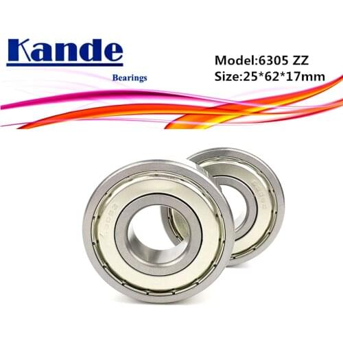 Kande 6305ZZ 2PCS ABEC-5 6305 2Z Single Row Deep Groove Ball Bearing 25x62x17 mm 6305Z Bearing