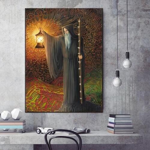 Hermit Tarot Posters and Prints Jesus Christ Canvas Painting Wall Art Picture for Living Room Home Decor Gift