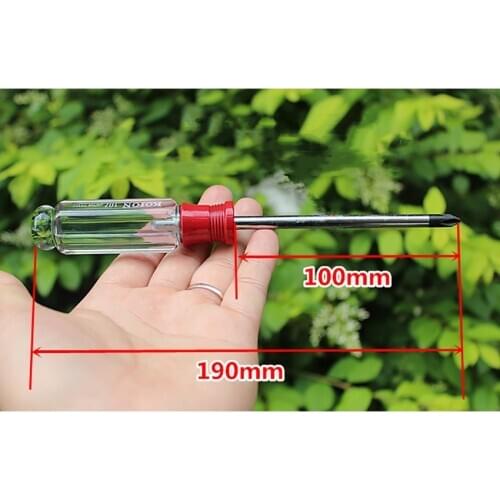 Phillips Screwdriver with Crystal Handle 190mm Long Cross-head Screwdriver Magnetic Screwdriver Household Hand Repair Tool
