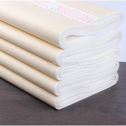 100pcs Xuan Paper Chinese Semi-Raw Rice Paper For Chinese Painting Calligraphy Or Paper Handicraft Supplies