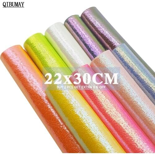 QIBUMAY A4 Neon Vinyl Fabric Soft Solid Home Textiles DIY Hair bow Accessories Materials Handmade Bag Decoration Hot Sale Fabric